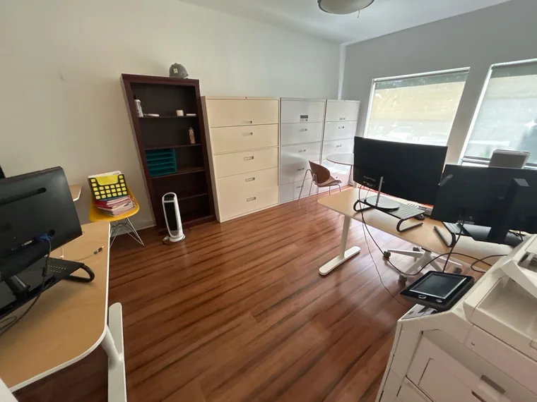 Office cleaning with desks and workstations in Austin